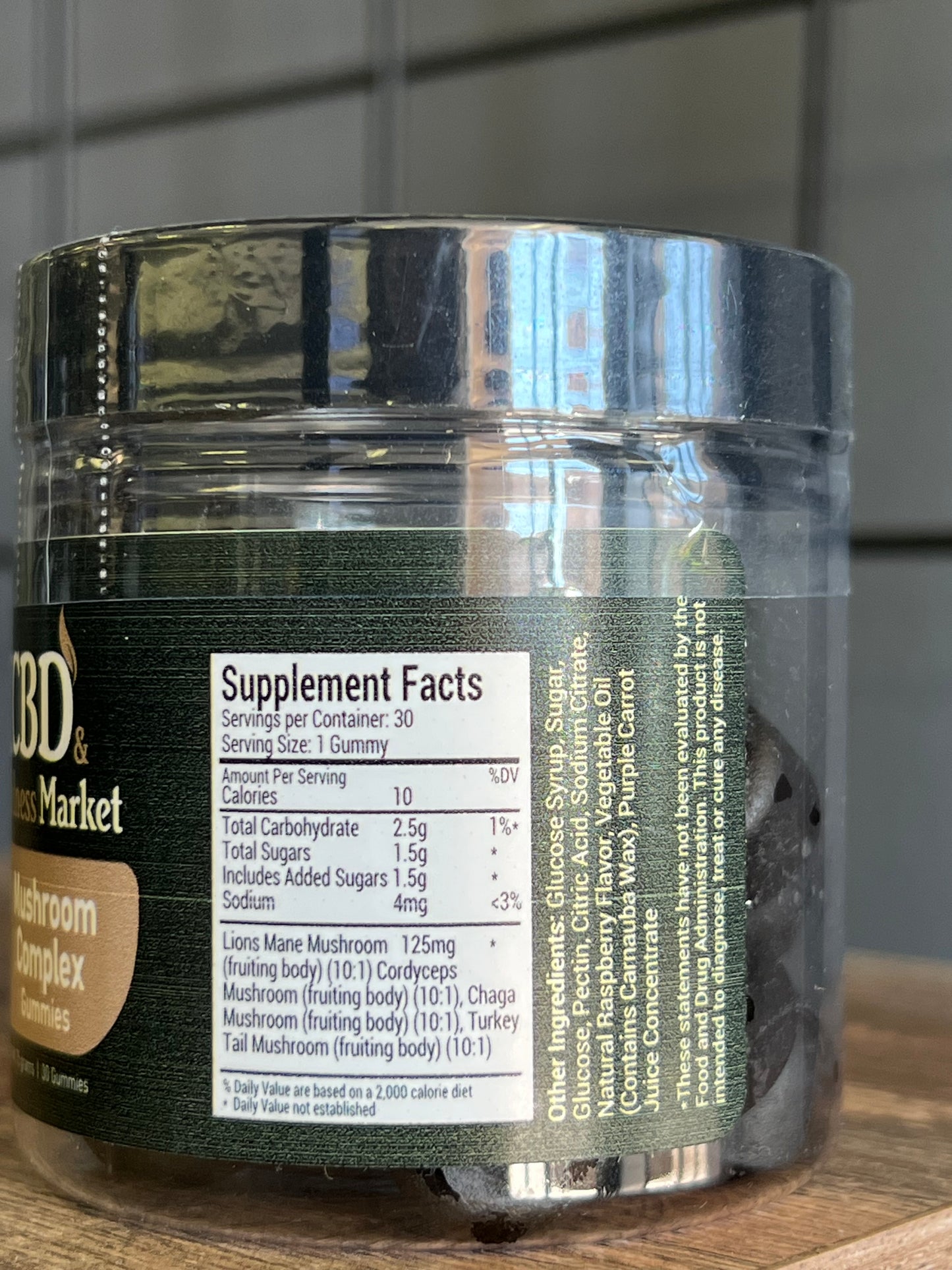 CBD & Wellness Market Mushroom Complex Gummies, Raspberry (Zero CBD)