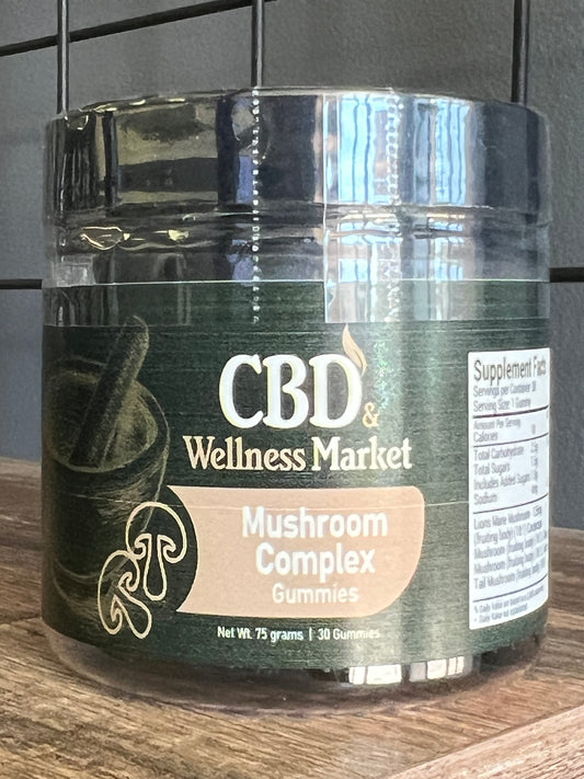 CBD & Wellness Market Mushroom Complex Gummies, Raspberry (Zero CBD)