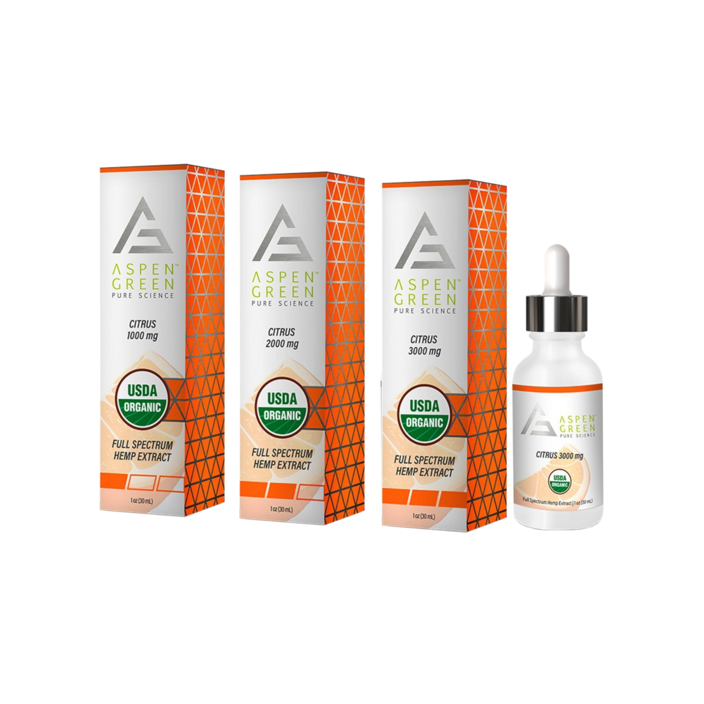 Aspen Green Full Spectrum CBD Tincture, Citrus