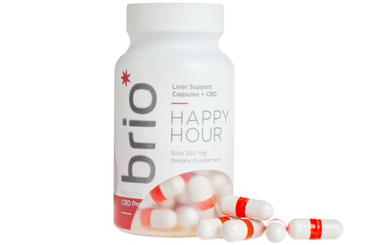 Brio Broad Spectrum CBD Capsules, Happy Hour - 30ct (a Capsules) made by Brio Nutrition sold at CBD Emporium