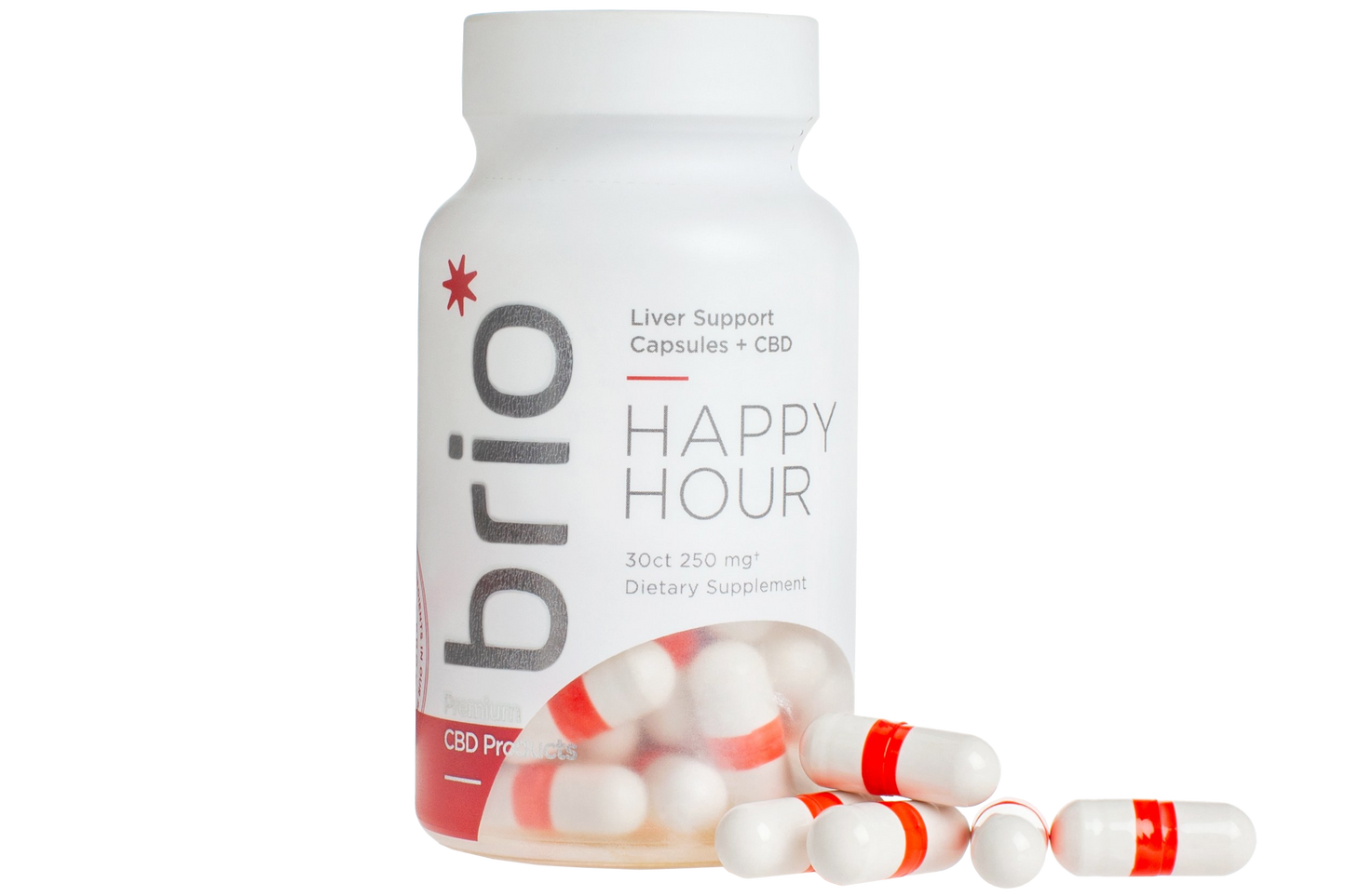 Brio Broad Spectrum CBD Capsules, Happy Hour - 30ct (a Capsules) made by Brio Nutrition sold at CBD Emporium