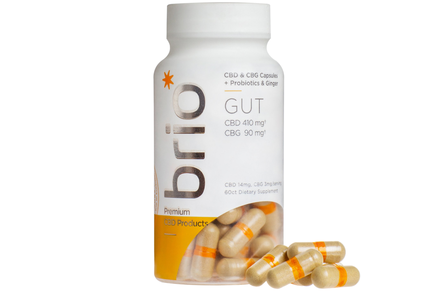 Brio Broad Spectrum CBD Probiotic Capsules, Gut - 60ct (a Capsules) made by Brio Nutrition sold at CBD Emporium