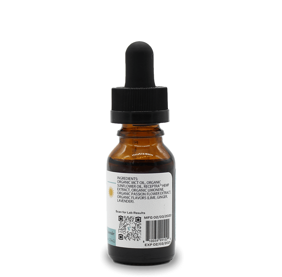 Receptra Naturals Full Spectrum Tincture - Ginger Lime (Relax), 25mg/dose (a Tincture) made by Receptra Naturals sold at CBD Emporium