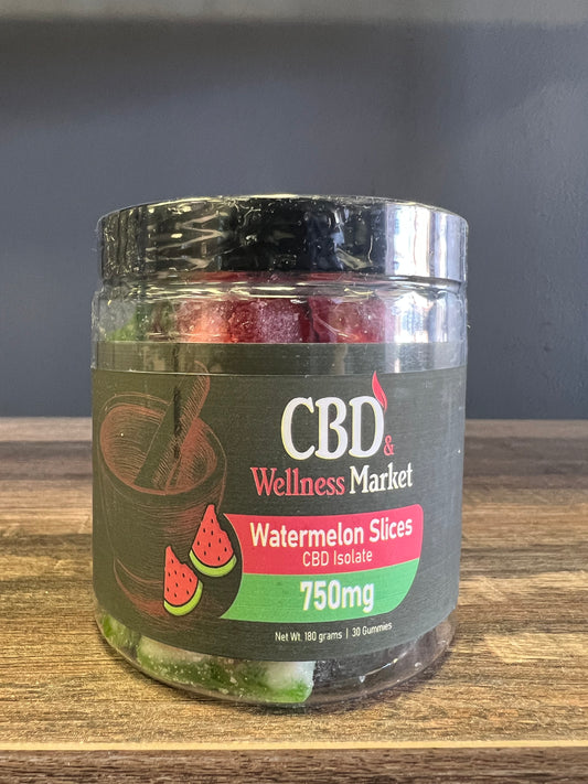CBD & Wellness Market 25mg CBD Gummies, Watermelon Slices