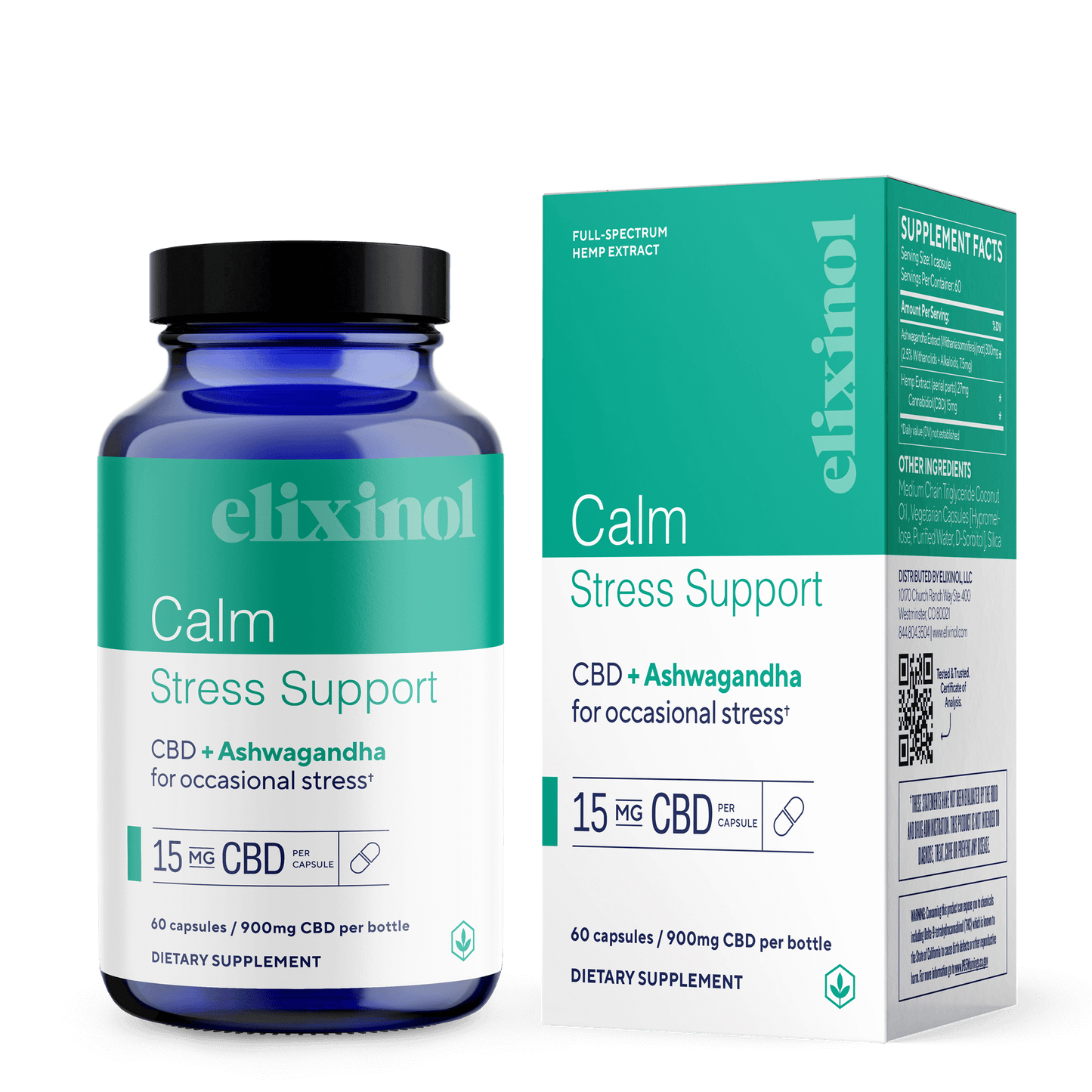 Elixinol Capsules - 900mg, 60ct (a Capsules) made by Elixinol sold at CBD Emporium