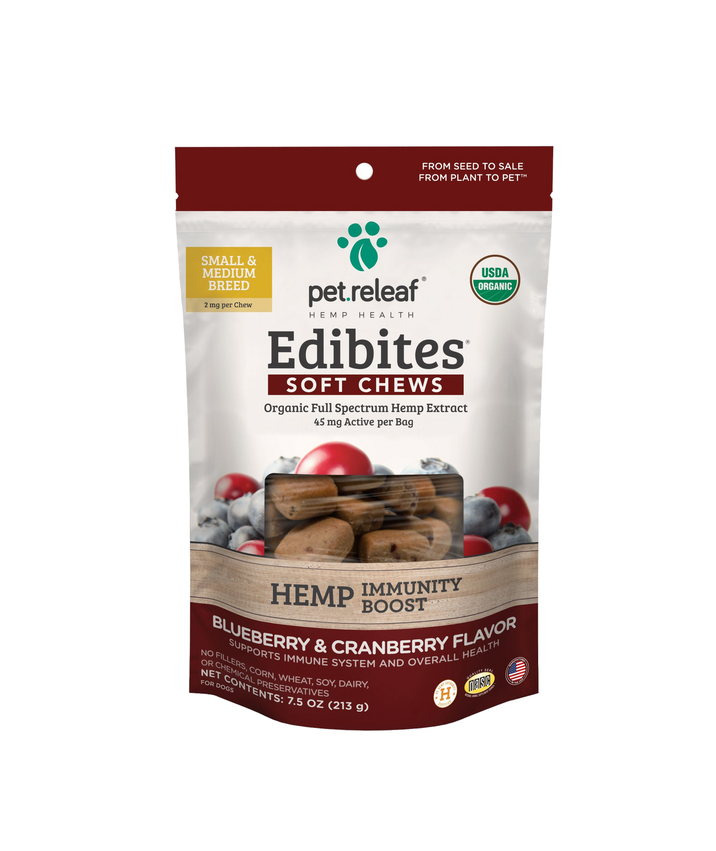 Pet Releaf CBD Softchews, Cranberry Blueberry Flavor