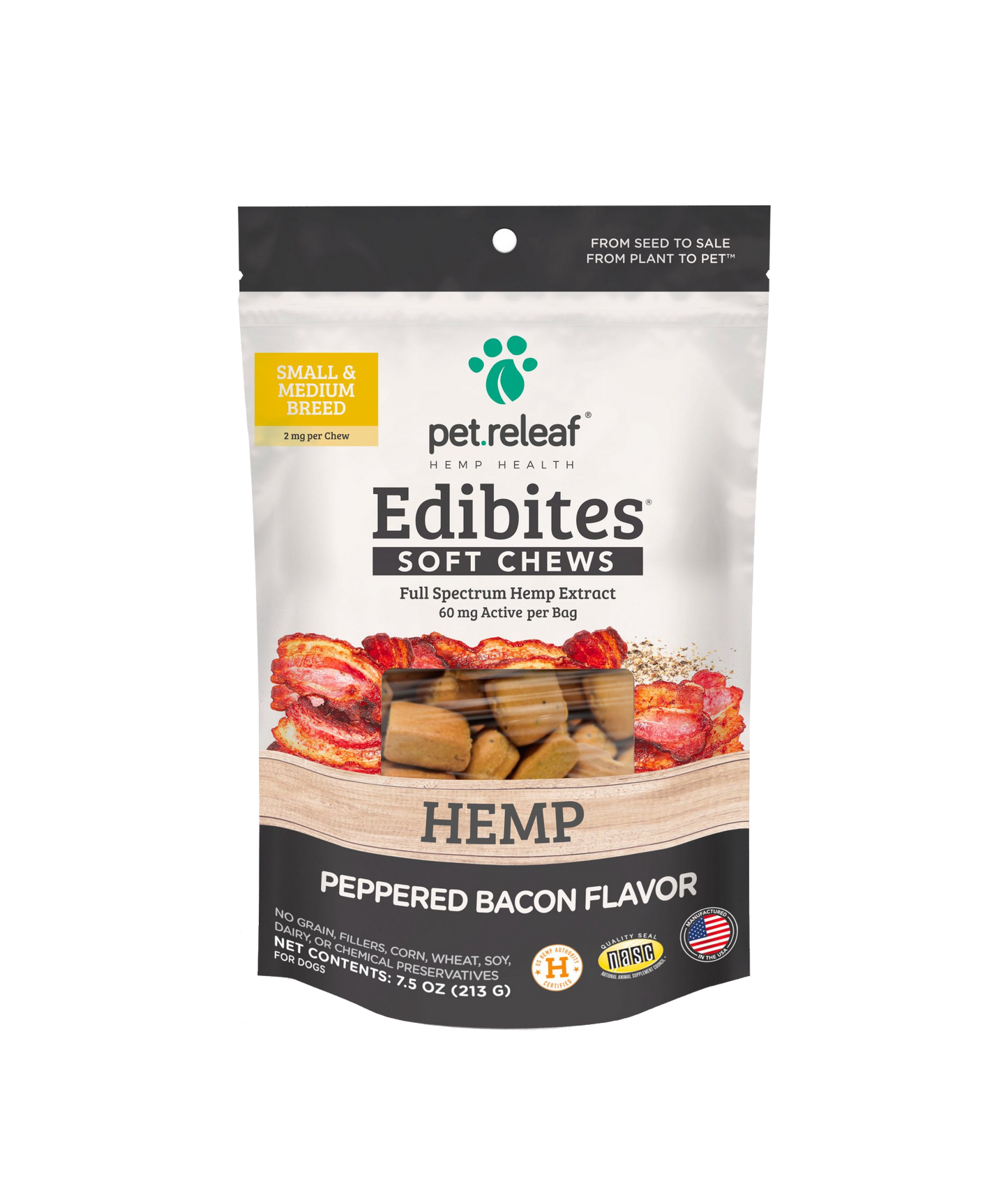 Pet Releaf CBD Softchews, Peppered Bacon Flavor