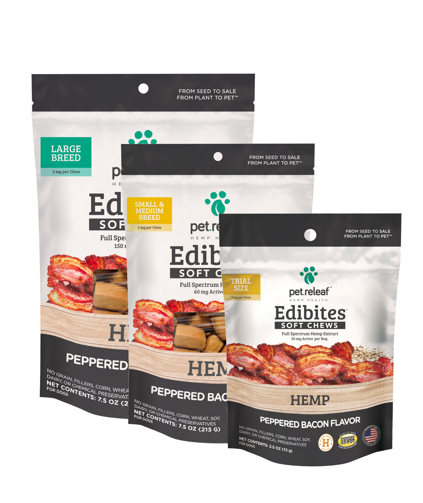 Pet Releaf CBD Softchews, Peppered Bacon Flavor