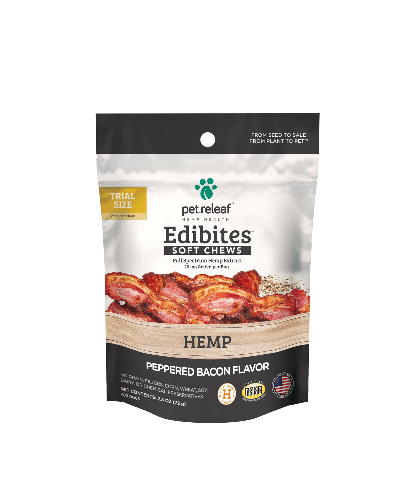 Pet Releaf CBD Softchews, Peppered Bacon Flavor