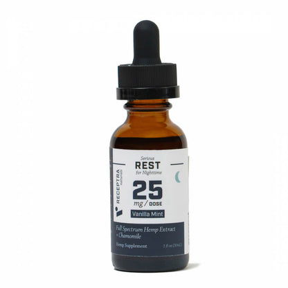 Receptra Naturals Full Spectrum Tincture - Vanilla Mint (Rest), 25mg/dose (a Tincture) made by Receptra Naturals sold at CBD Emporium