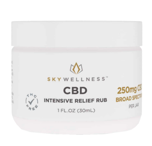 Sky Wellness Broad Spectrum CBD Rub, Intense Menthol Relief - 250mg (a Balm) made by Sky Wellness sold at CBD Emporium