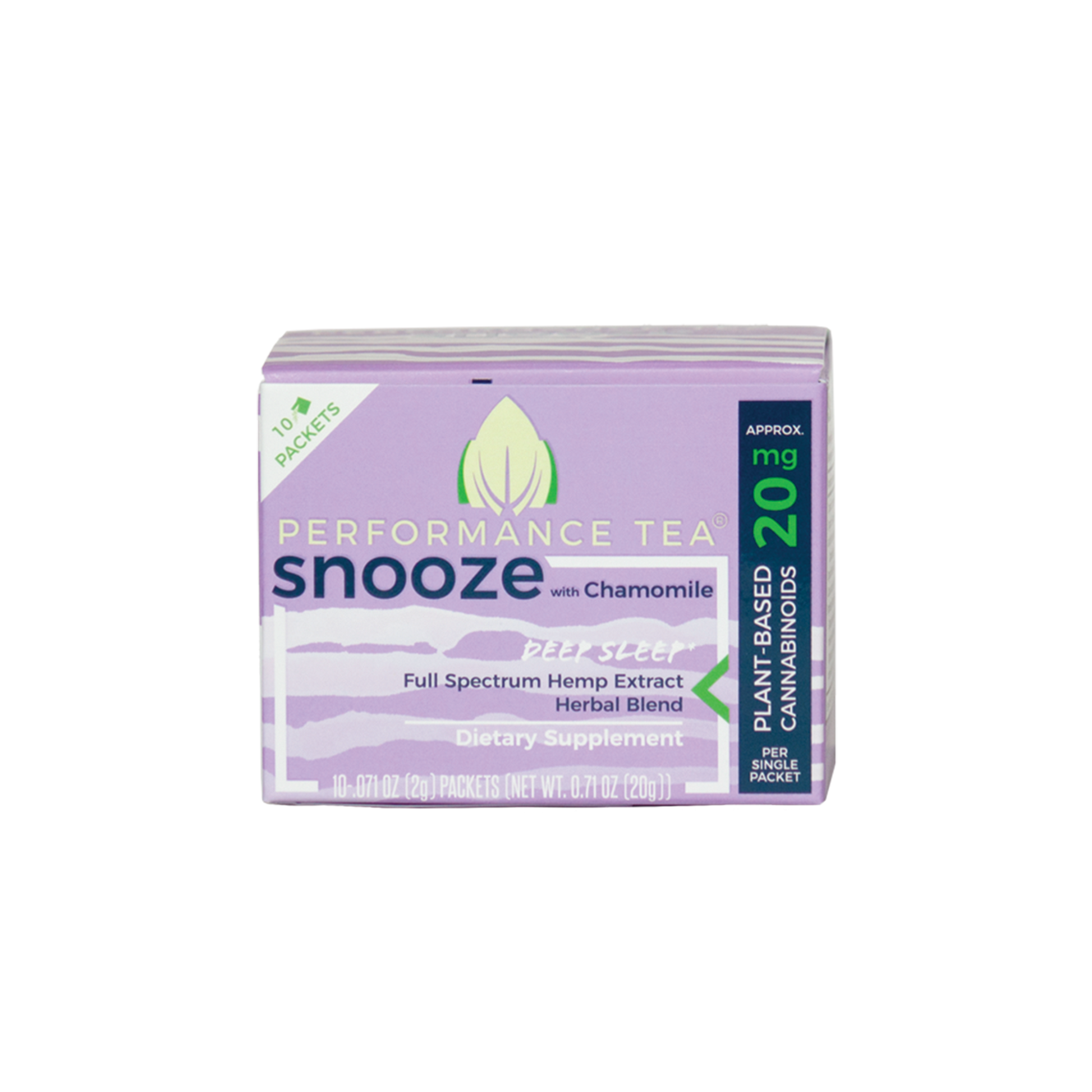 Performance Tea, Box of Snooze CBD Packets - 20mg, 10ct (a Beverage) made by Performance Tea sold at CBD Emporium