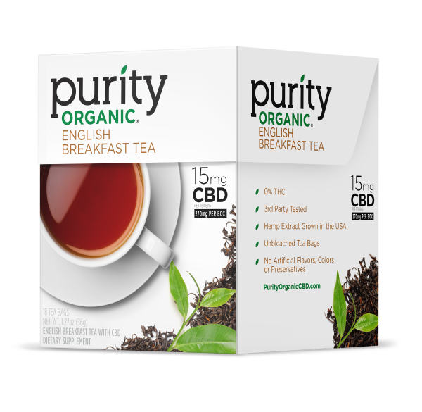 Purity Organic CBD English Breakfast Tea - 18ct (a Beverage) made by Purity Organic sold at CBD Emporium